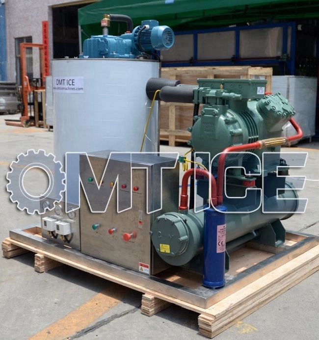5ton Saltwater Flake Ice Machine Automaticlly Water Cooliing For Fishing Boats