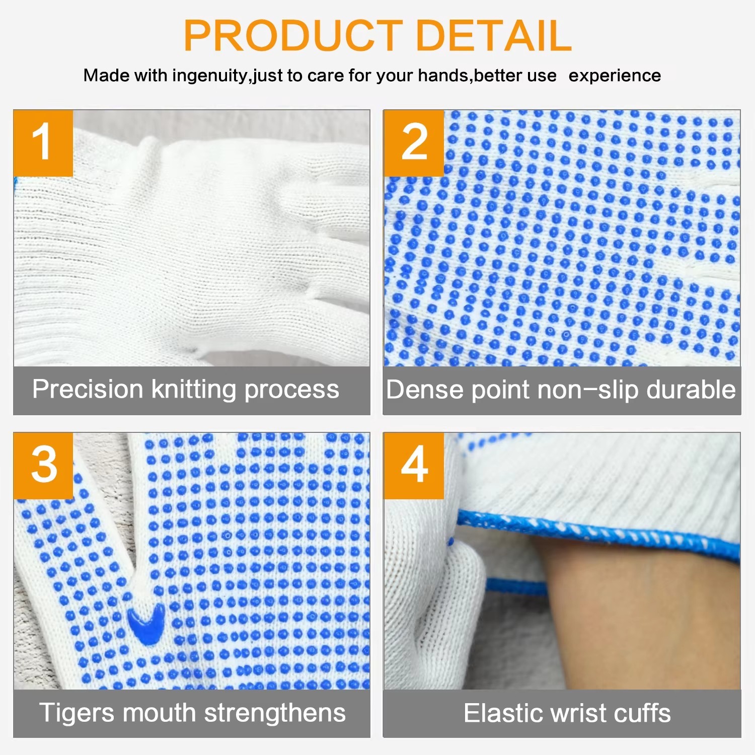 Glued Labor Protection Gloves Are Comfortable And Slip Resistant, With Complete Specifications, Soft And Breathable