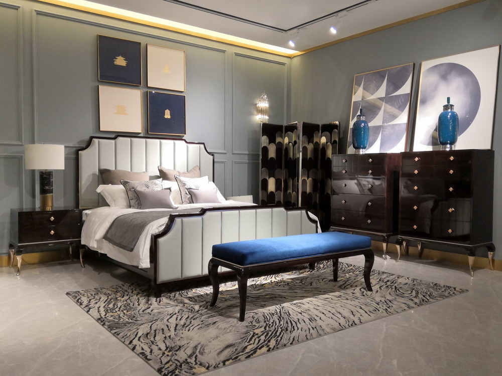 Elegance American style furniture in Light luxury design for Villa house living room leather sofa factory directly sale