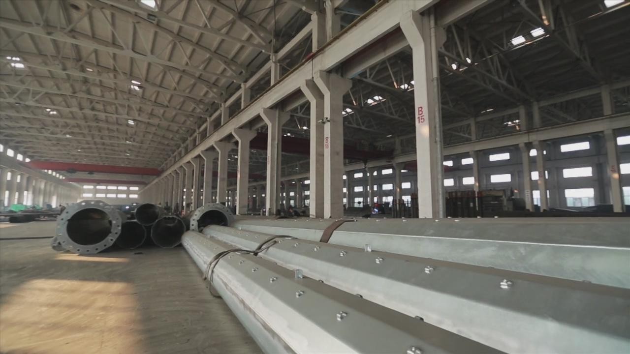 110KV Polygonal Galvanized Steel Utility Poles Communication Pole