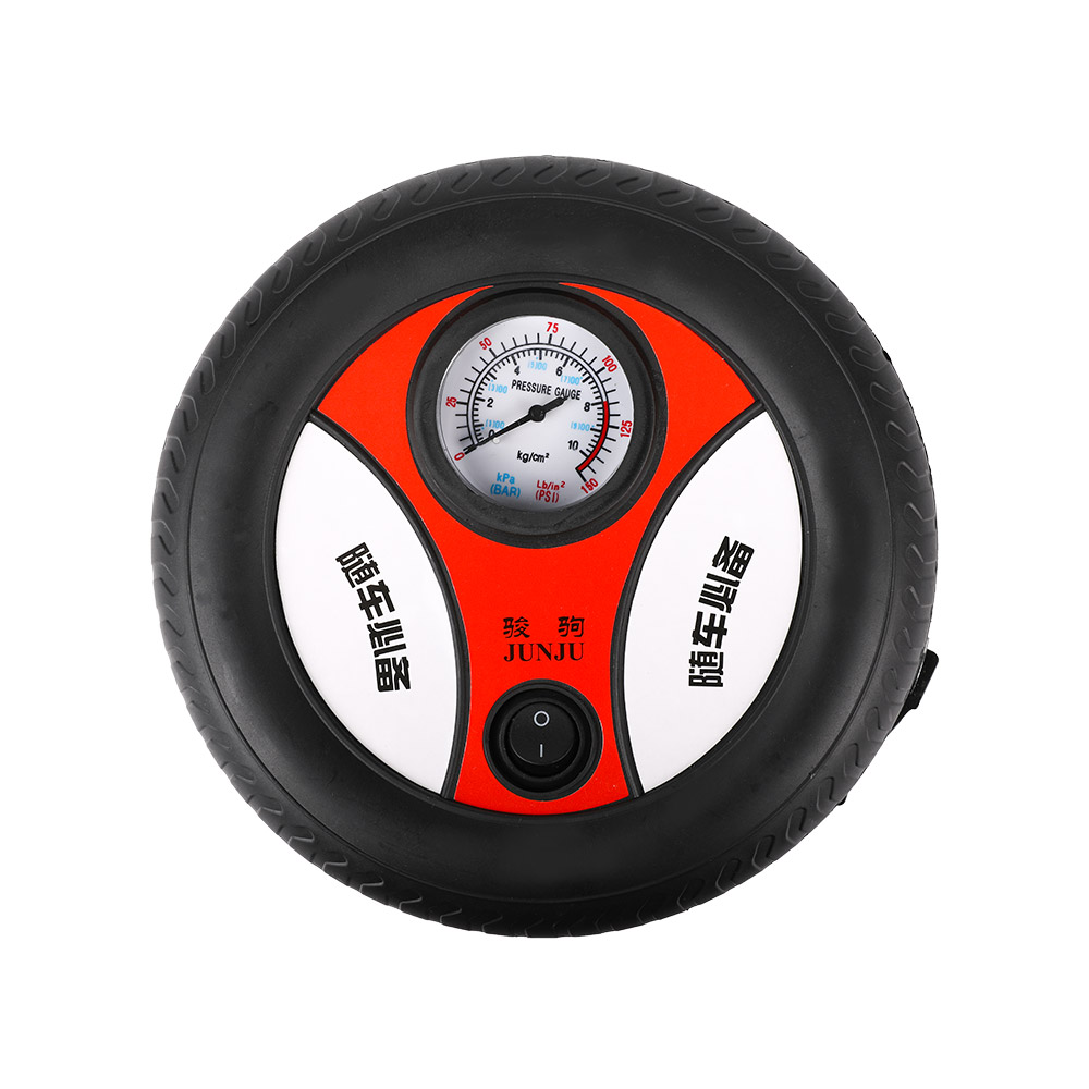 Round Tire Shape Portable Car Tire Inflator with 250PSI Air Pressure and On/Off Switch