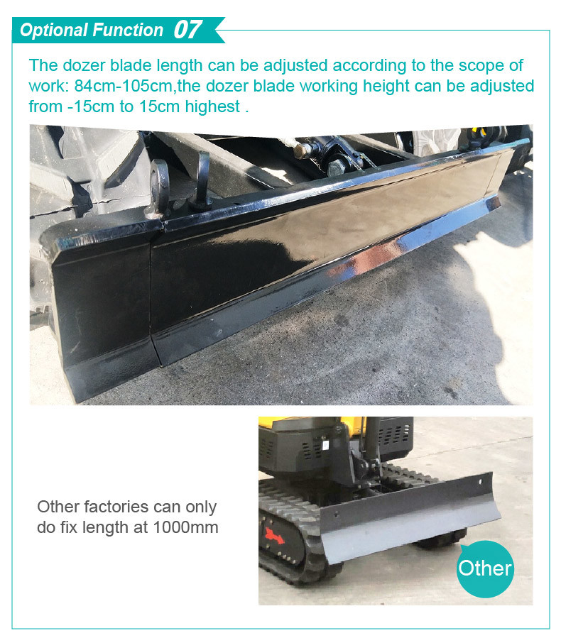 HT10BZ 1000kg Mini Crawler Excavator Optional Boom Swing Small Digging Machine
