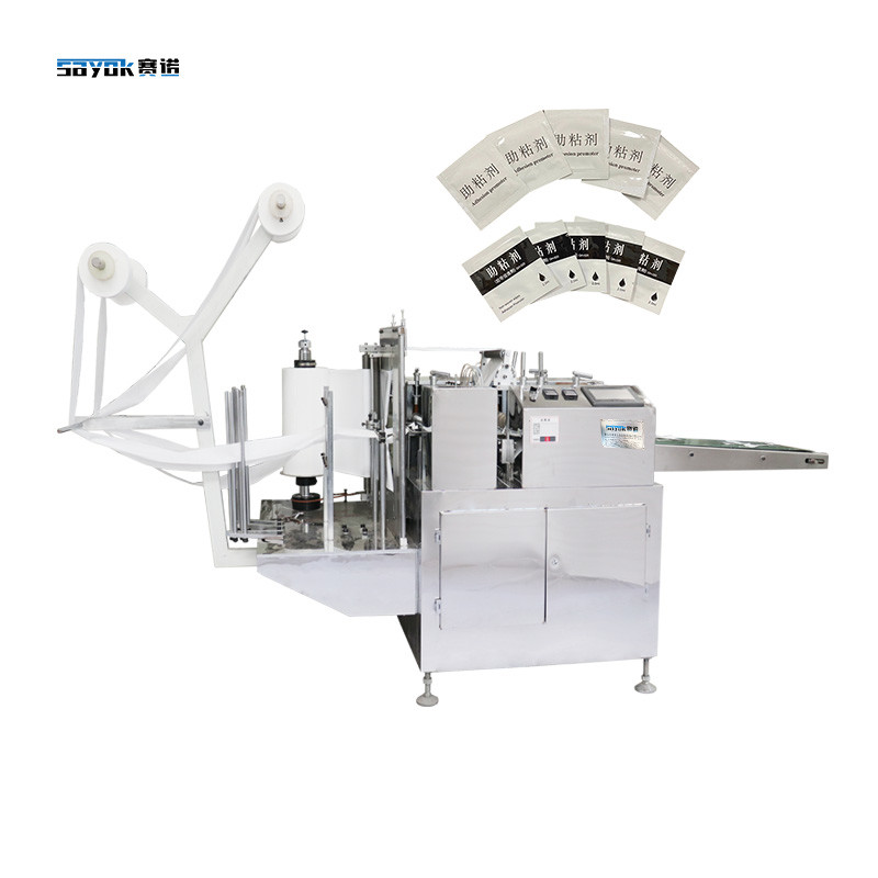 Mechanical 12mil Film Compatible Four Side Seal Packing Machine For Adhesion Promoter Portable Bag Pack