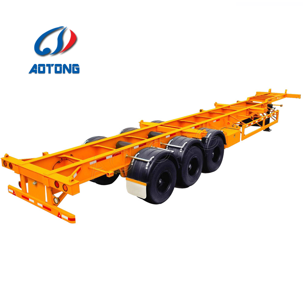 20ft Container Skeleton Dumping Semi Trailer 7700*2500*3070 mm Mechanical Suspension