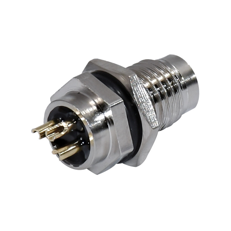 IP67 Male Straight Waterproof M8 Solder Connector Socket Panel Mount From M8 3 Pins