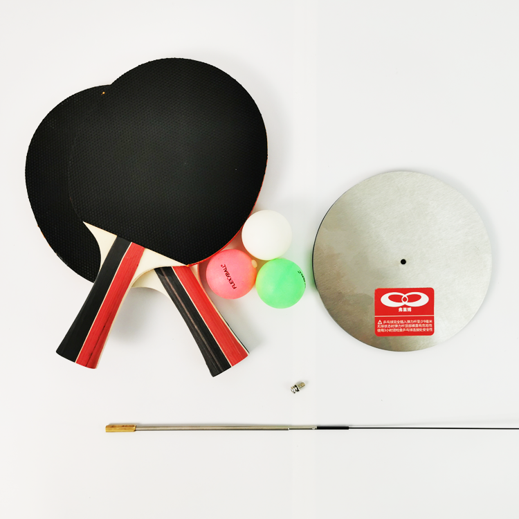 Flex Axle Portable Table Tennis Set Wood Handle Rubber Sponge