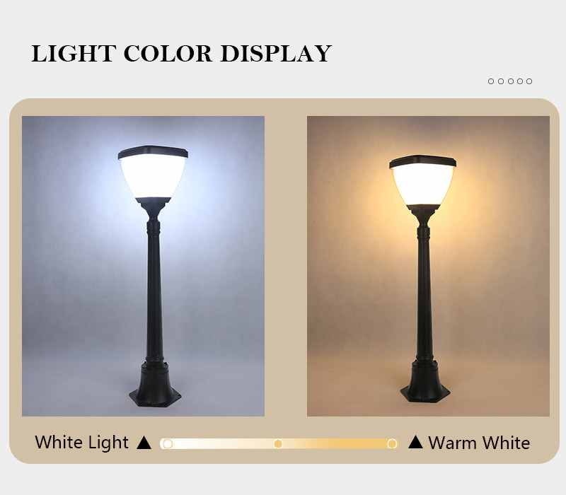Diecast Aluminum Solar Led Outdoor Light Pole 5W Landscape Yard Lamp