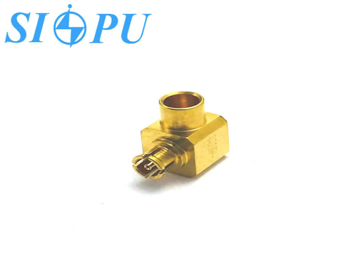 SMP Female Angled RF Coaxial Connectors Mate With 2# Semi Rigid / Semi Flexible Cables