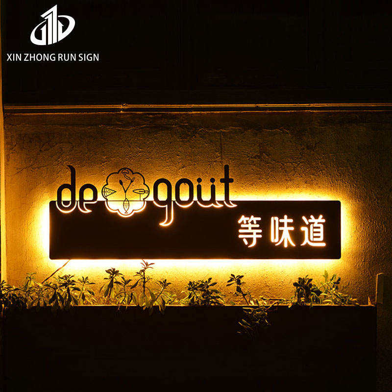 Custom double sided illuminated round backlit acrylic light 3d metal led advertising light boxes