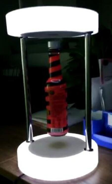 led light magnetic floating levitron pop wine bottle beer bottle display stands