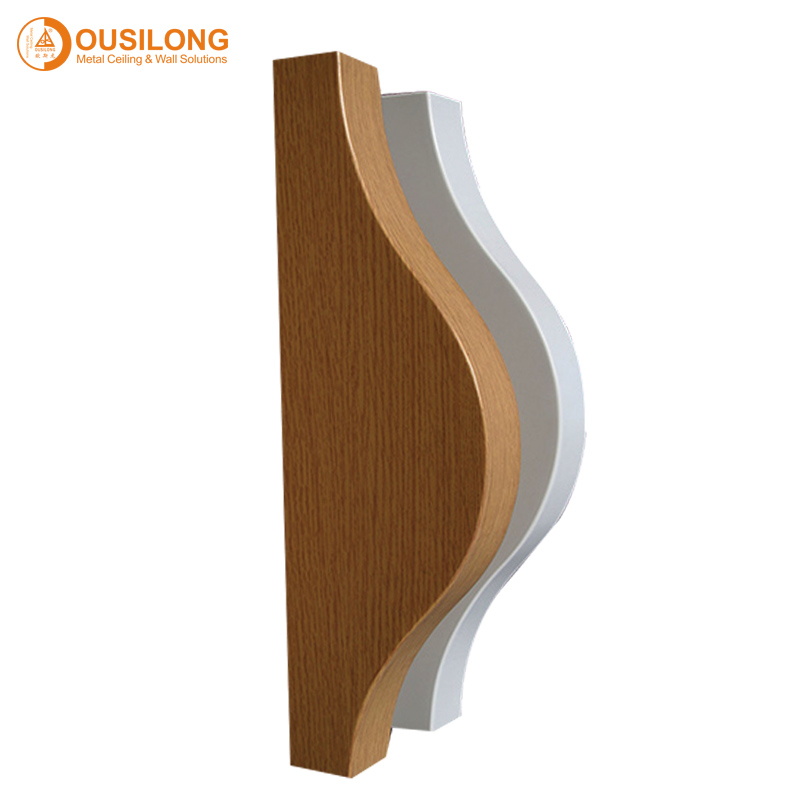 Fireproof Metal Suspended Ceiling Tiles fashionable Curved Aluminum Baffle Ceiling