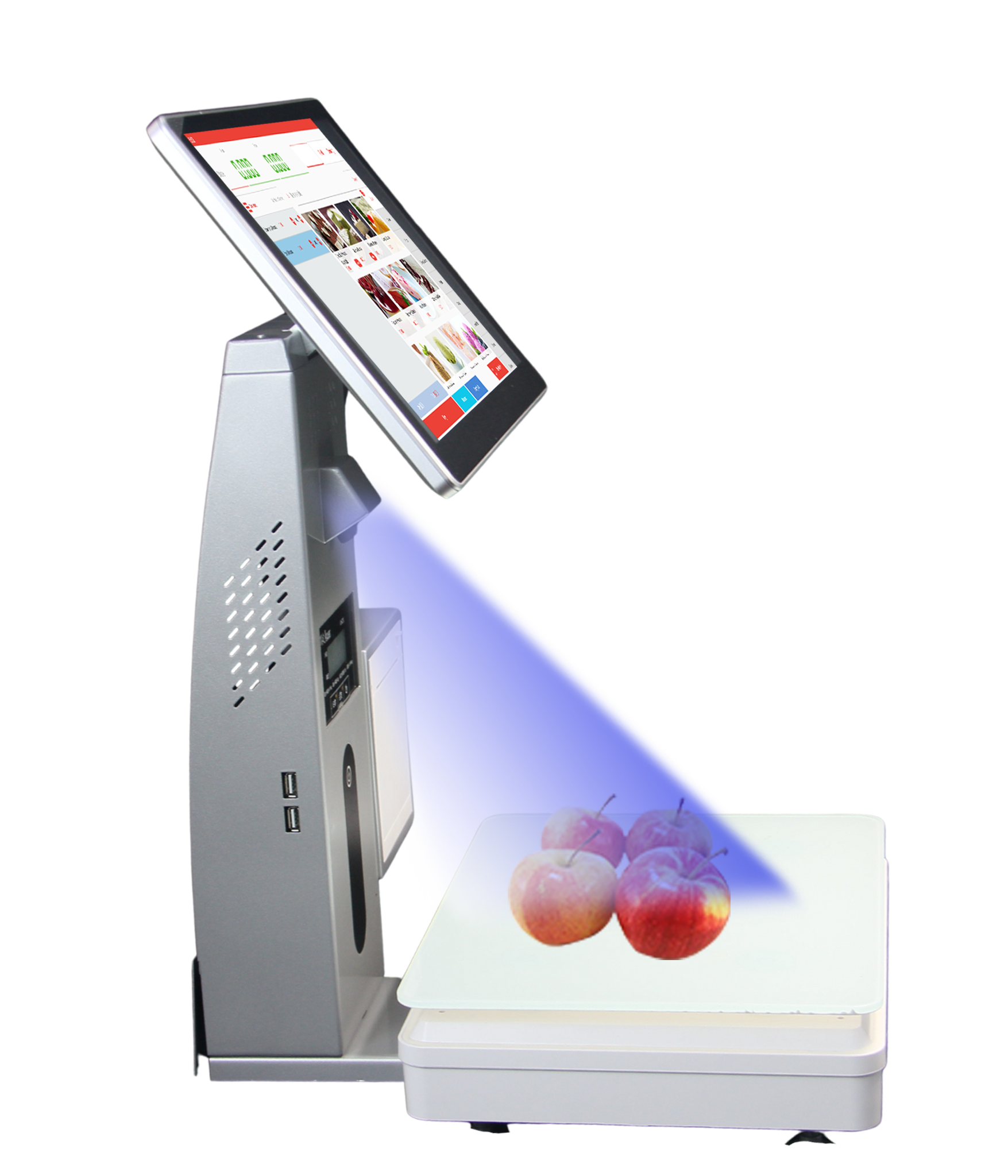 Retail Supermarket Weighing Scale POS Software Recognizes with AI Touch Screen PC/Android Scale