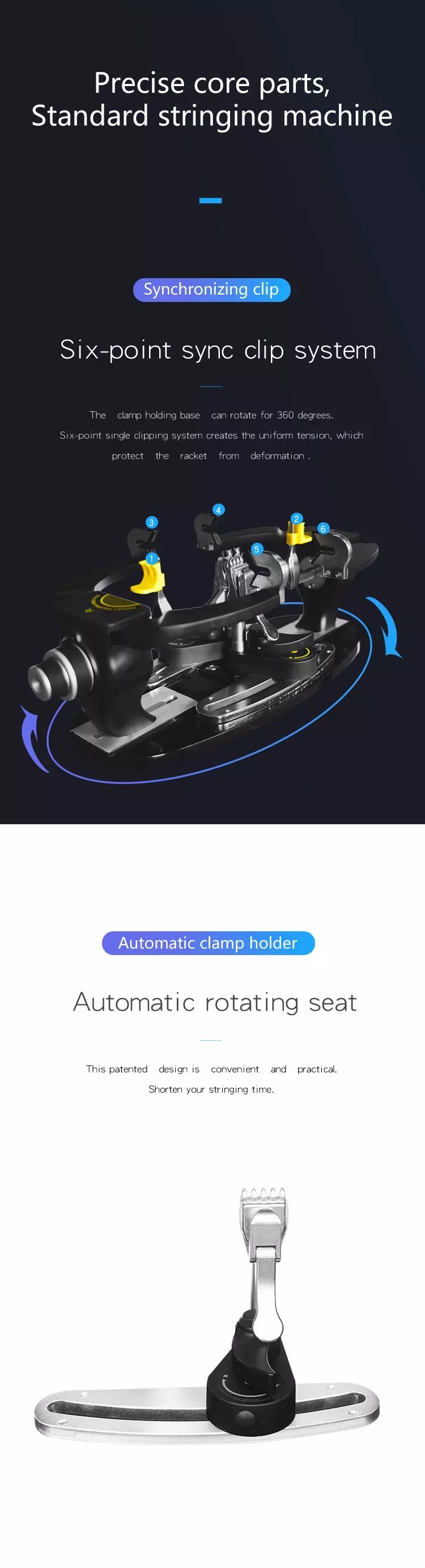 Full Function Portable Electric Racquet Stringing Machine , Shuttle Bat Stringing Machine