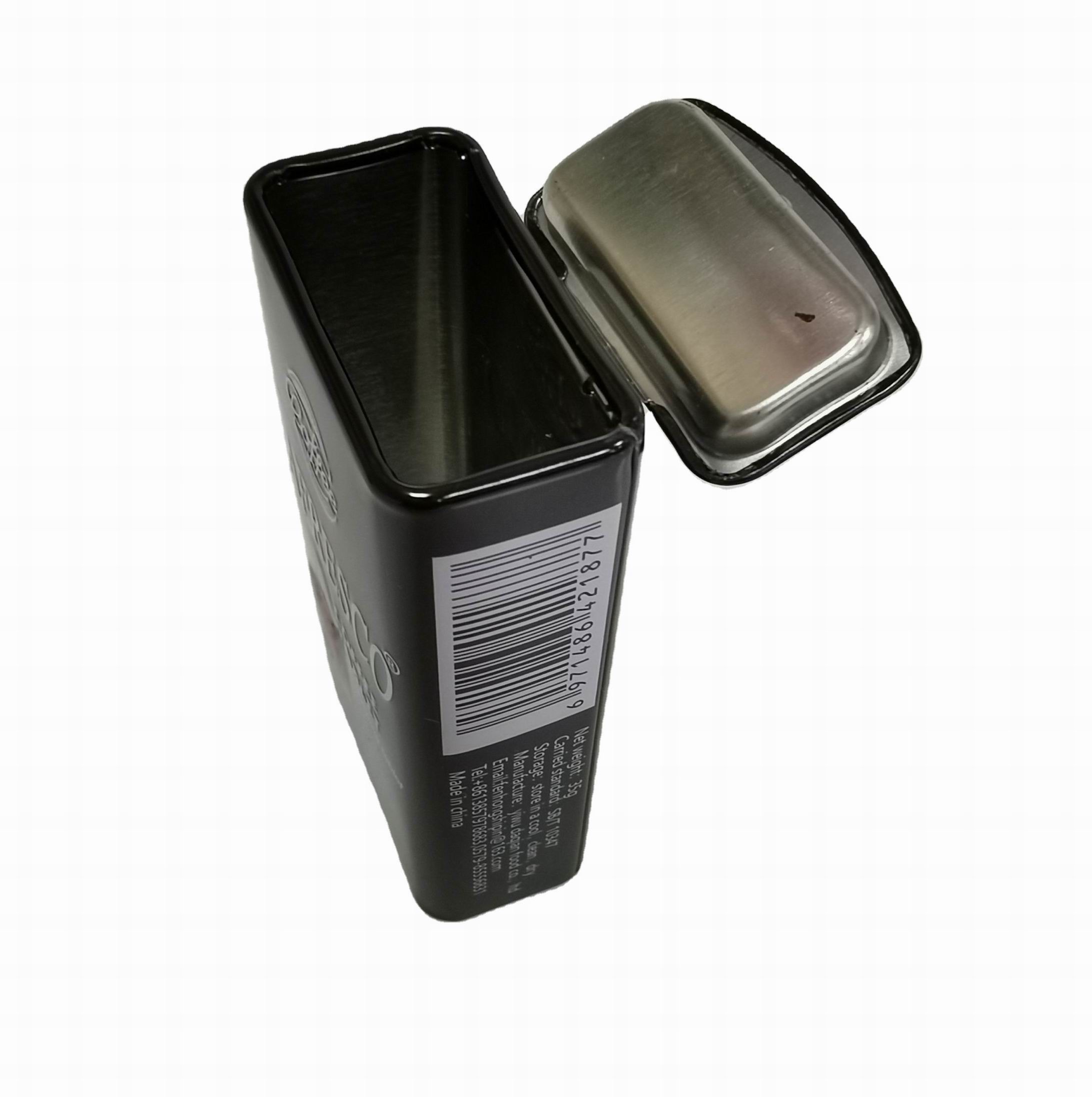 Customized Mini Metal Coffee Tin Portable Coffee Tablet Tin Can With Hinged Lid
