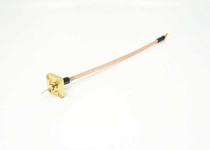MMCX 4 Holes Flange Male Right Angle RF Cable Assemblies MMCX Male RG316
