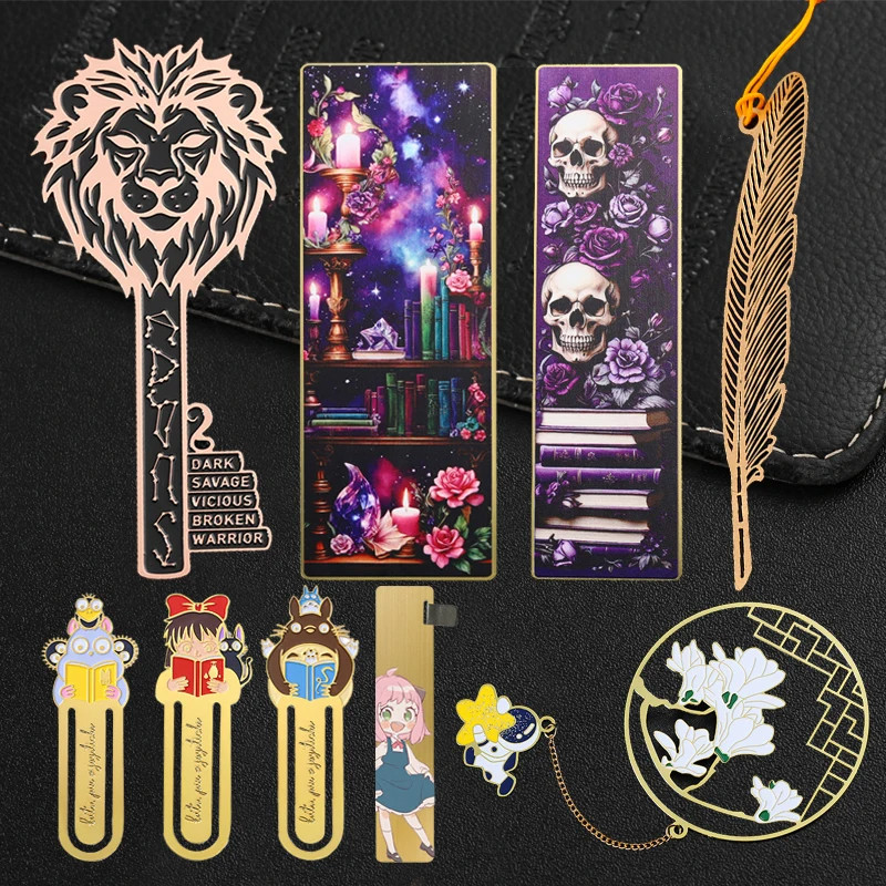 Custom Zinc Alloy Brass Metal Bookmark 3D Soft Enamel Book Mark