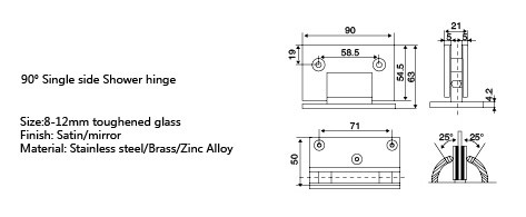 Long Life Hydraulic Glass Cabinet Door Hinge for Heavy Duty Glass to Glass Connection