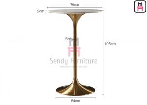 Buy cheap Height 105cm MDF Restaurant Bar Height Tables 0.2cbm Stainless Steel Round Tulip Table product