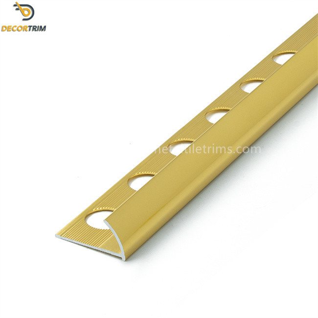 Ceramic Quarter Round Metal Tile Trims Aluminum Tile Edging Matt Gold