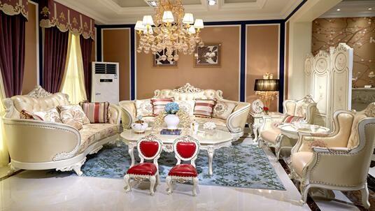 Elegant Classic French Furniture / French Style Living Room Furniture Leather
