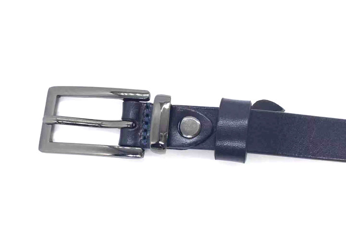 Womens Genuine Leather Belt With Square Metal Pin Buckle / Casual Dress Belt