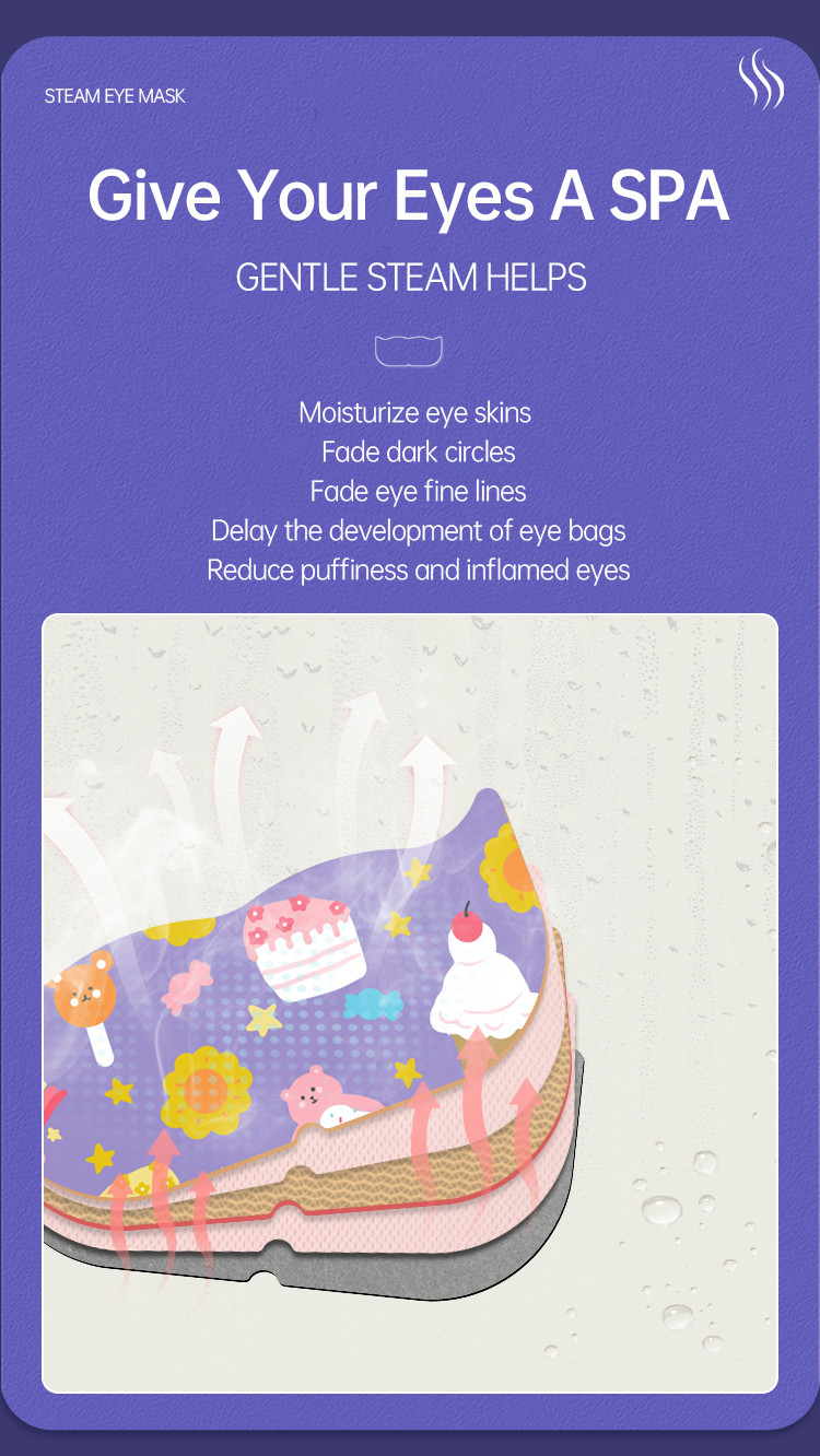 Wireless Spa Warm Eye Mask Disposable Cartoon Steam Warm Eye Mask
