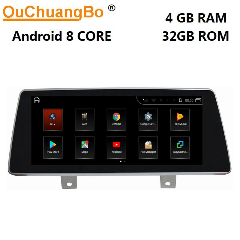 Ouchuangbo car mp3 player for 5er M5G30 G31 G38 F90 6er G32 EVO support BT MP3 mirror link android 8.0 OS 4+32