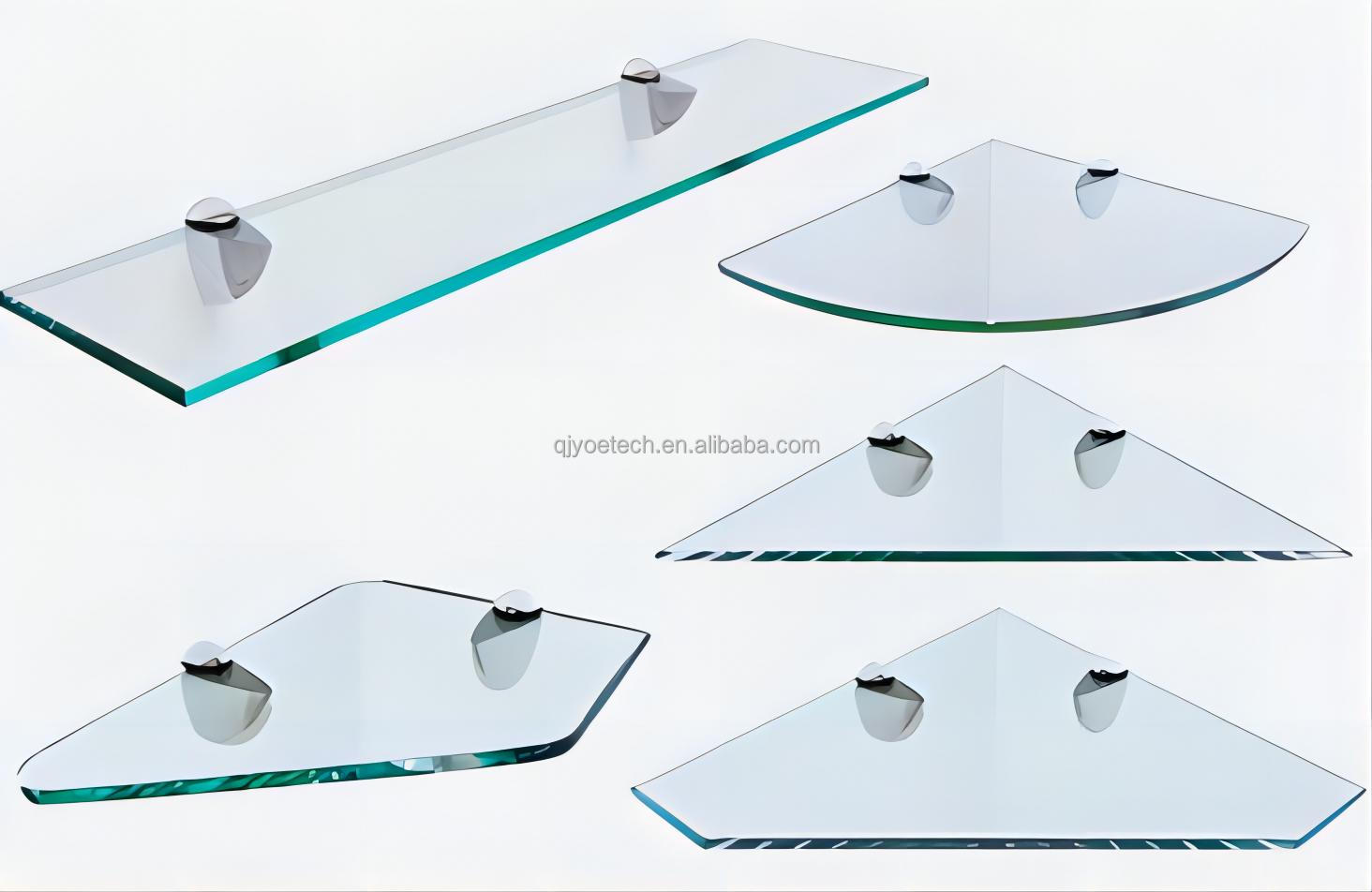 Hotel Bathroom Decoration Tempered Glass Shelf with Rectangle Shape and Silk Printing