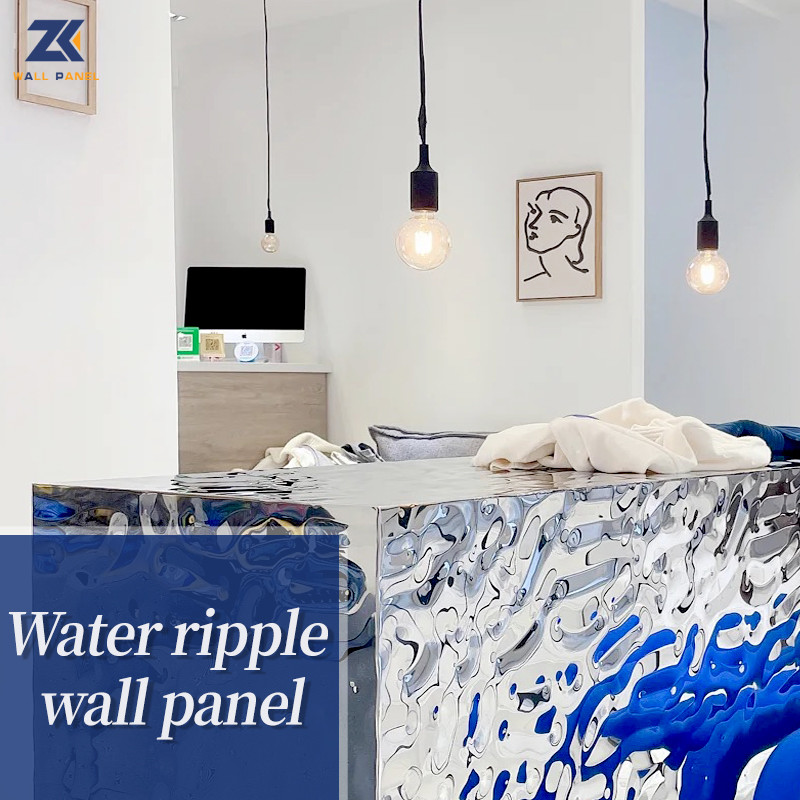 Luxury Waterproof 3D Water Ripple Wall Board PVC Interior Wall Panels For Hotel
