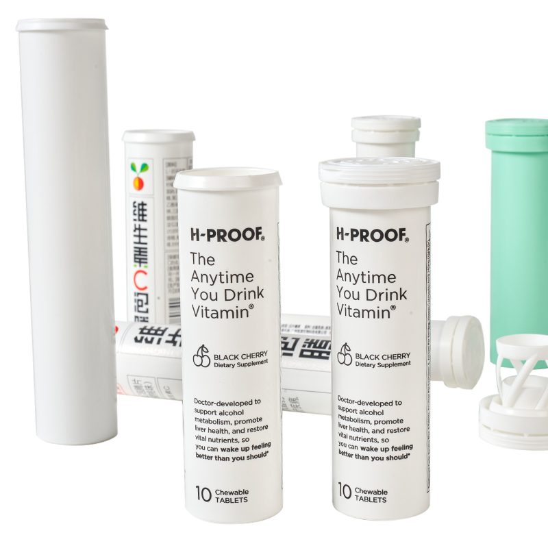 Long Print Custom Plastic Vitamin C Effervescent Tablet Tube for Medicine Packaging