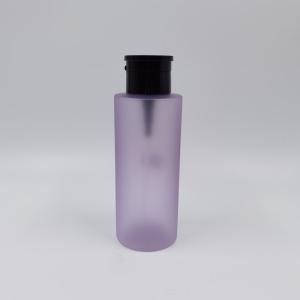 China Purple Matte Plastic Cosmetic Bottles 300ml 350ml 400ml Make Up Remover on sale