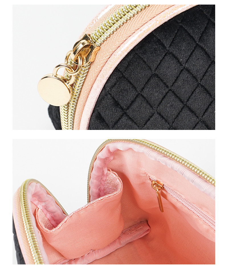Flocking Zipper Velvet Storage Bag For Beautician