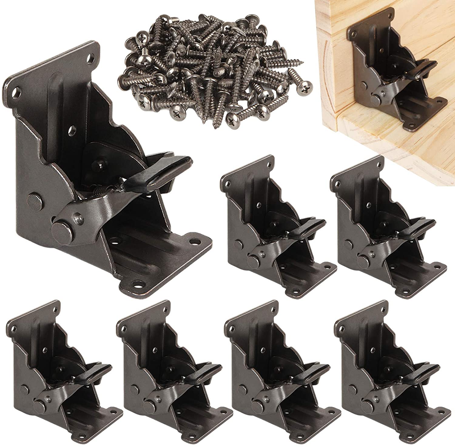 Self-Locking Hinge Leg Fittings and Corner Brace for Folding Table leg Support Bracket