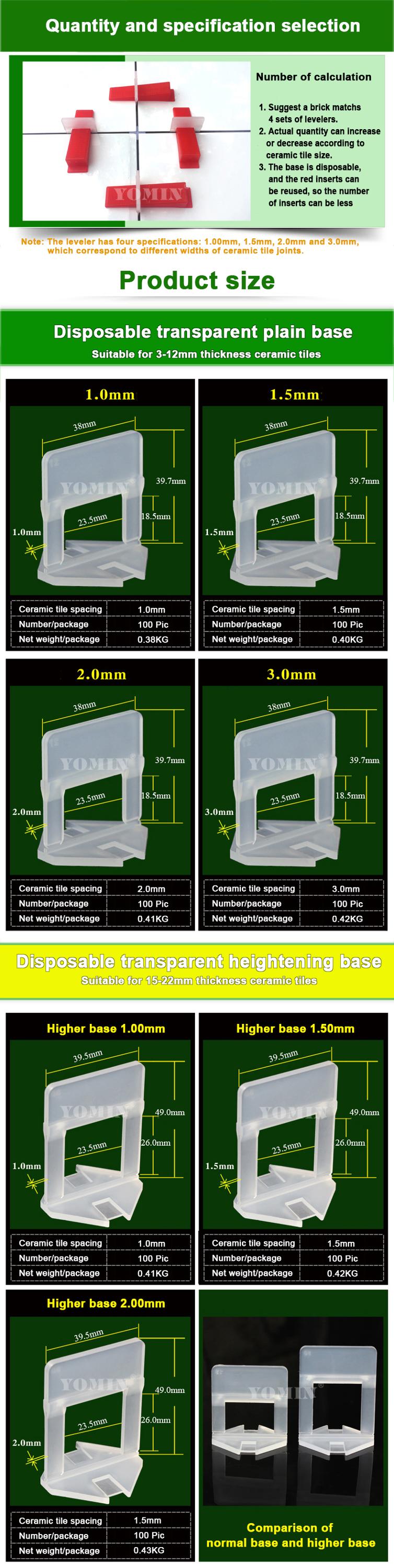 Plastic tile leveling system / clips and wedges ceramic tile leveling /install tools tile leveling system spacer