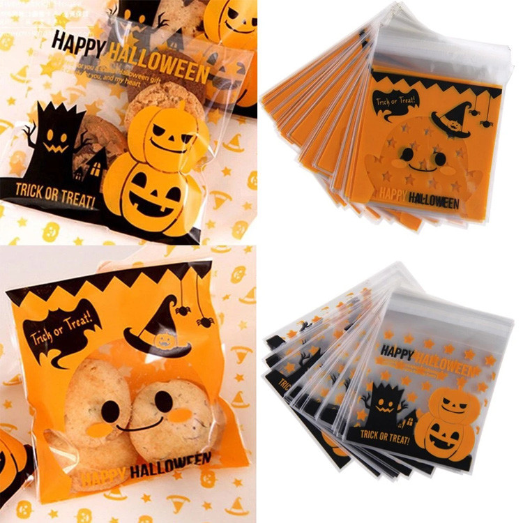 Self Adhesive 10*10cm OPP Poly Packaging Bag For Halloween Treat