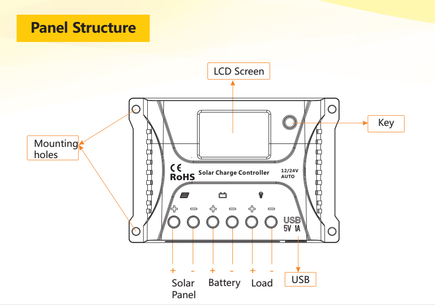 Solar Panel Charge Regulator Controller 12v PV Regulator With LCD Screen
