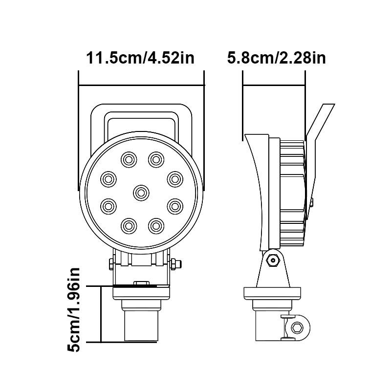 4.5&quot; 27W Flood Spot Square 9 LED Work Light DC12-24V