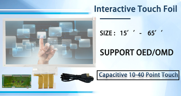 Waterproof Capacitive Multi Touch Foil 55 Inch USB Interactive Projection Touch
