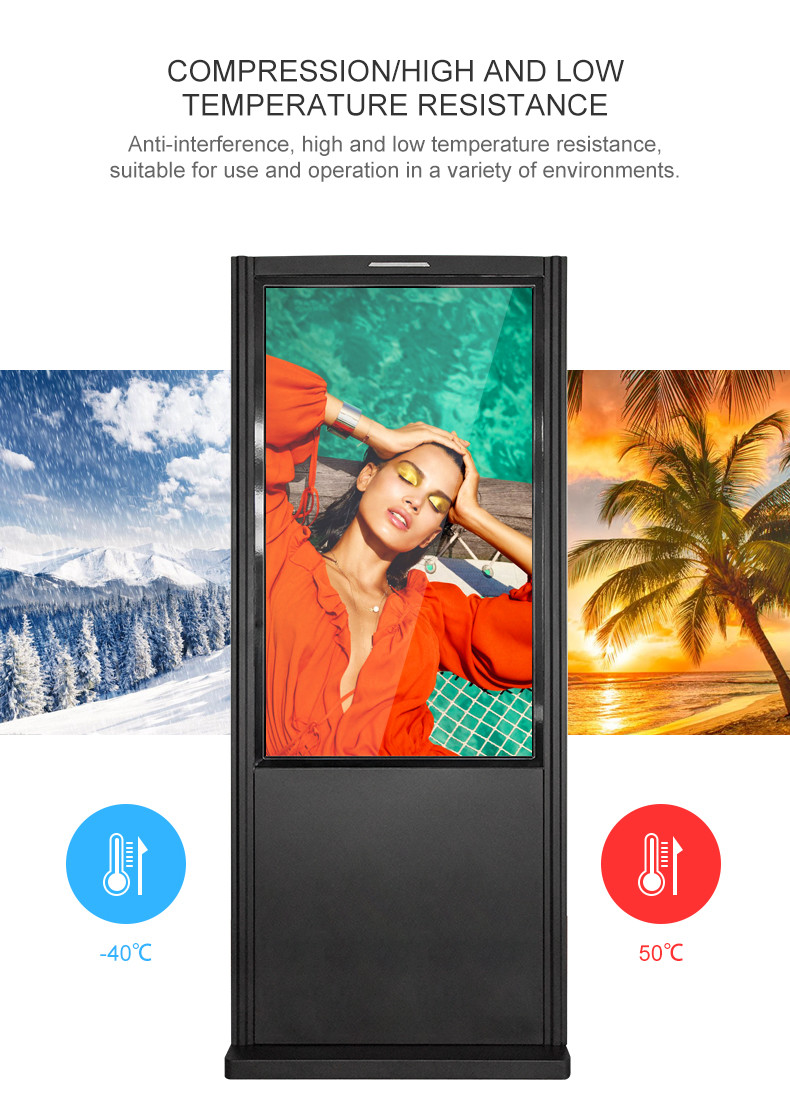 1920x1080 Network HD All In One 43inch IP55 Touch Screen LCD Display