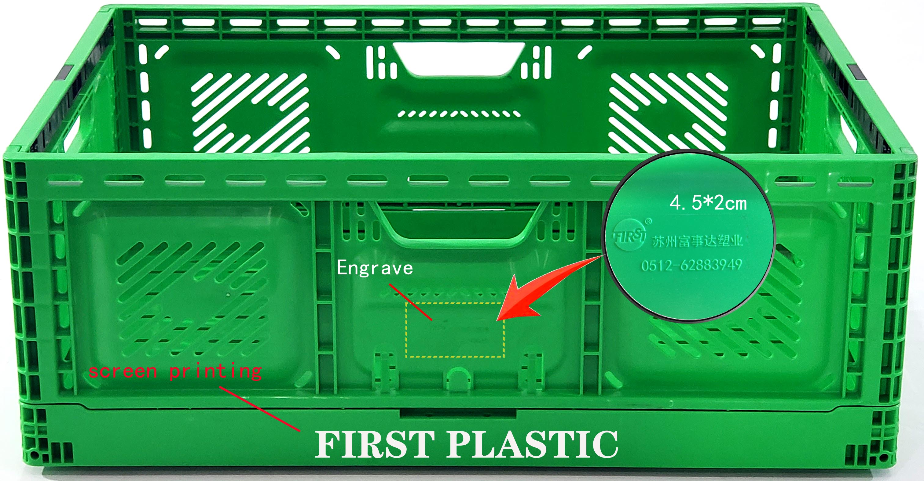 Foldable Mesh Crates For Vegetable Collapsible Plastic Shipping Crates 600x400x52mm