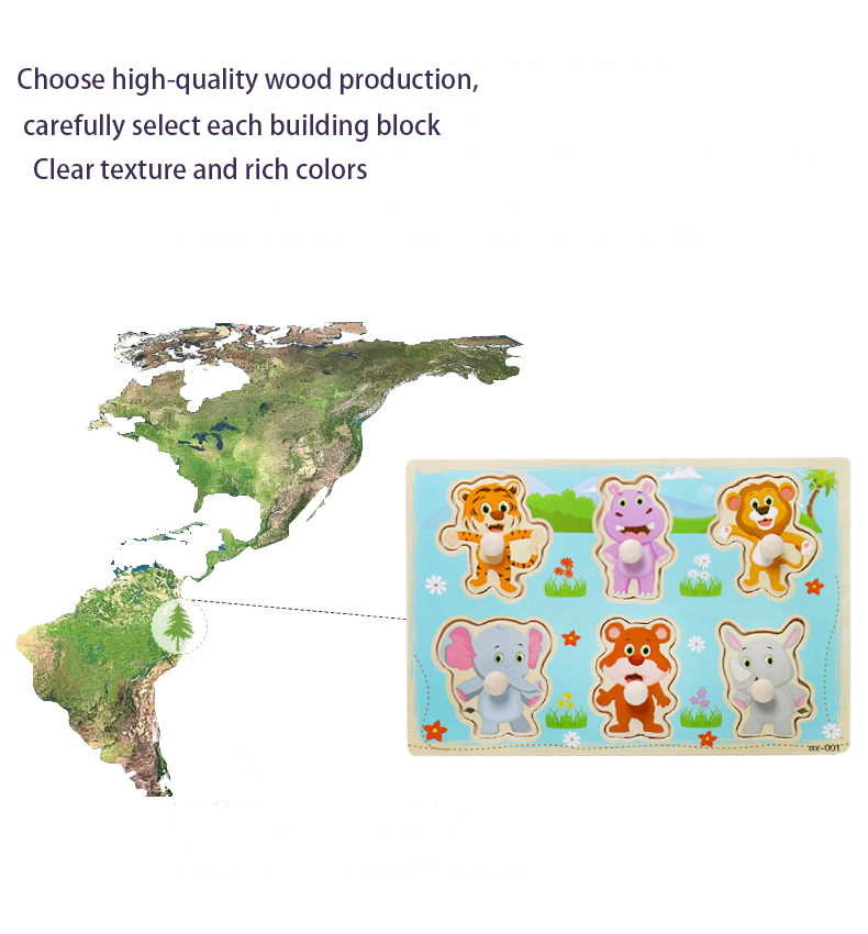 Unisex 15cm Wooden Animal Jigsaw Puzzles Wooden Educational Toys