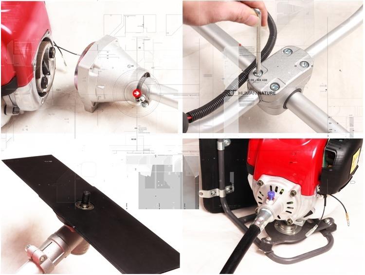 Electric Start 35.8cc Gasoline 4 Stroke Petrol Brush Cutter Machine In Glass Trimmer