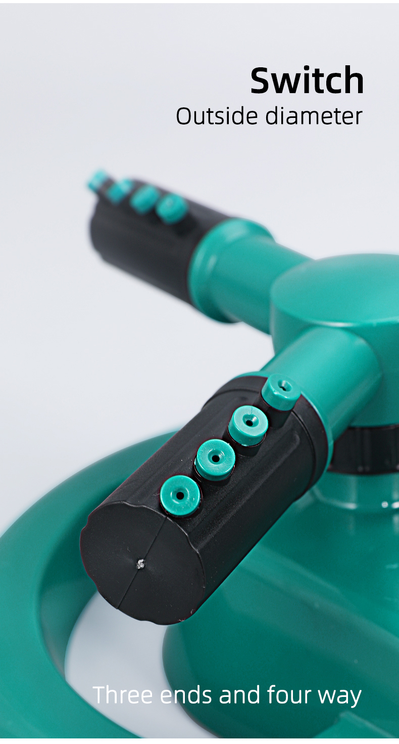 Automatic Watering Grass Lawn 3 Arms Nozzles Garden Sprinkler with Female Connection