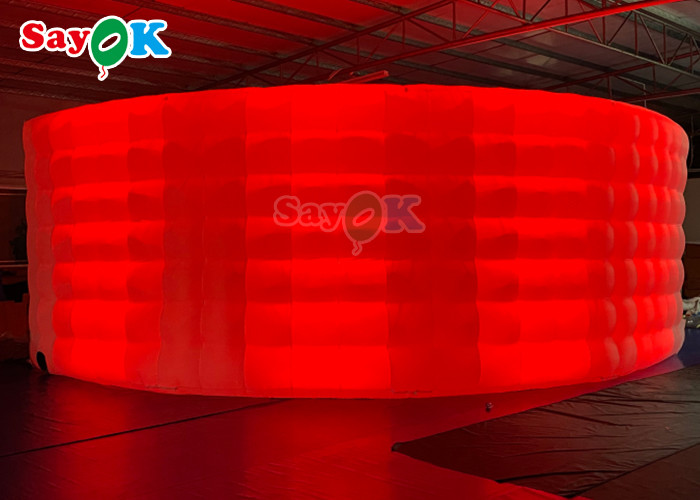 Curve Wall Multi Color Inflatable Backdrop Wall With LED Strips Photo Booth Wall