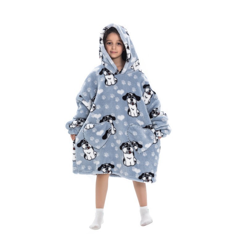 BSCI Anti Pilling Wearable Blankets Pajamas Lazy Oversized Pullovers For Kids