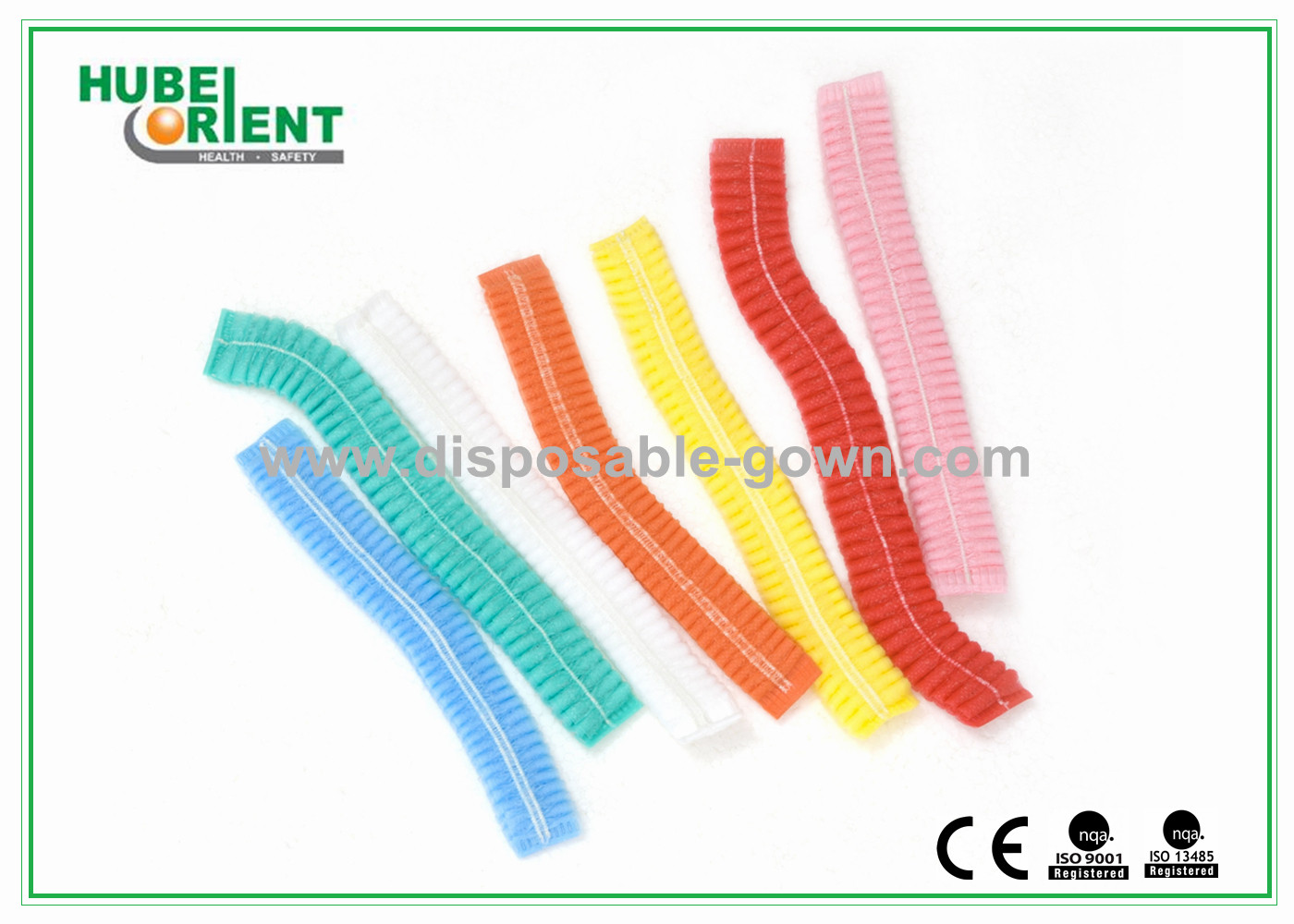 White / Green PP Disposable Mob Caps Soft Disposable Surgeon Caps