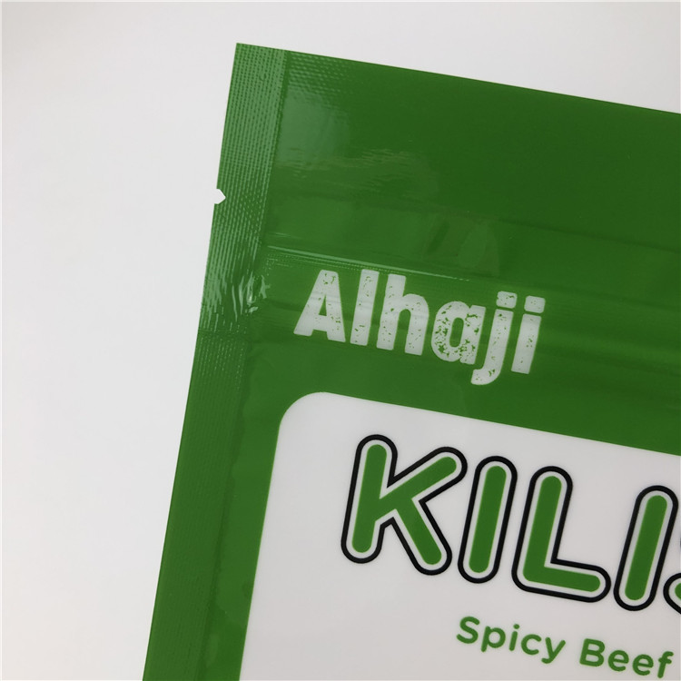 Foil Three Side Seal Zipper Flat Beef Jerky Plastic Packaging Bags