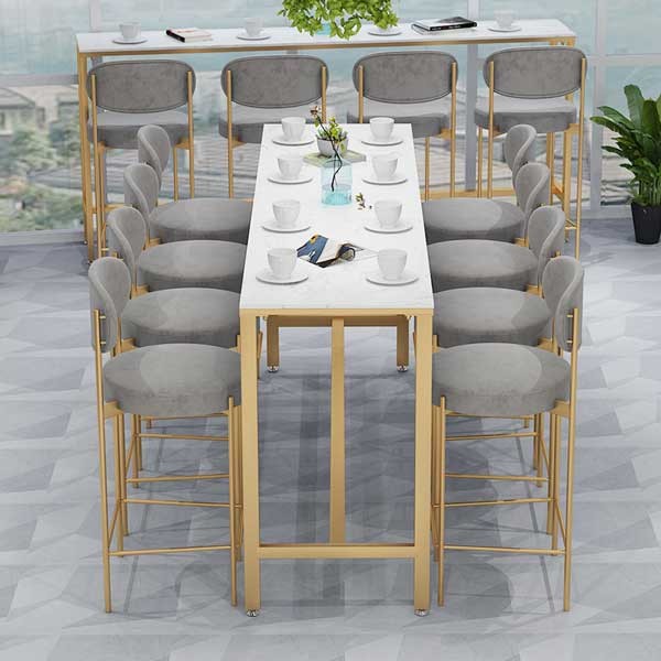 Nordic breakfast marble top bar bistro table White Coffee Living Room Long