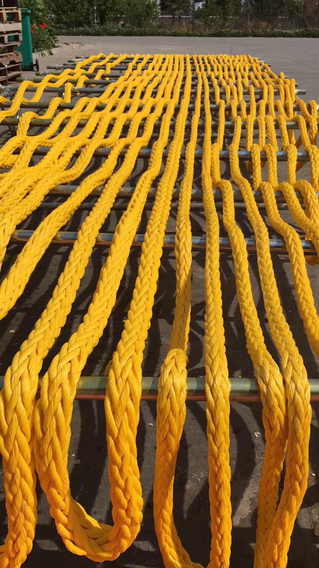 56mmx220m UHMWPE Braided Rope 12 Strand With Yellow Color ABS Approved