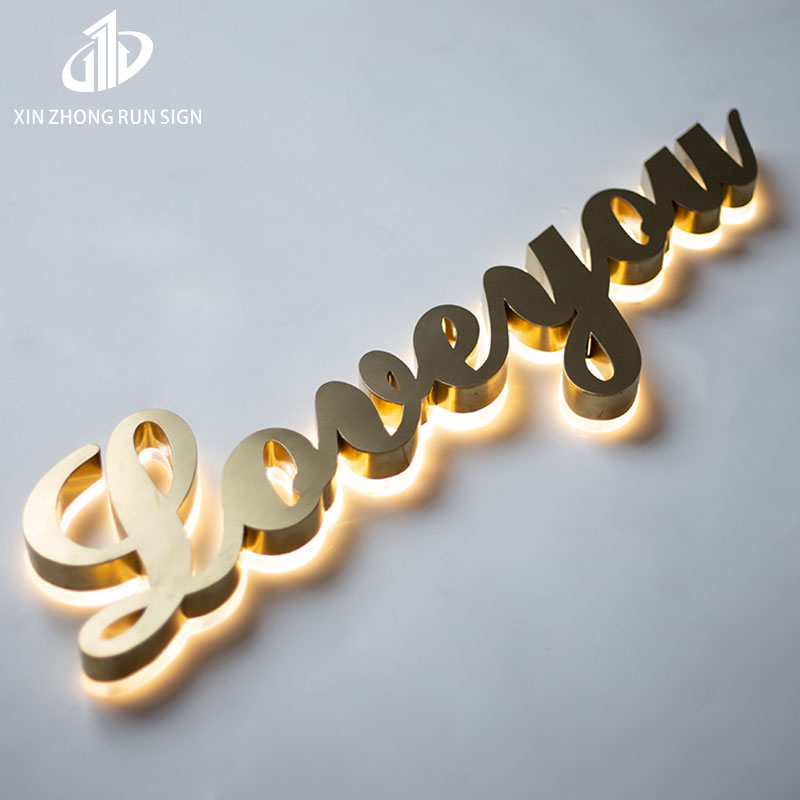 Custom company logo 3d illuminated logo metal back lit signage led logo sign backlit light